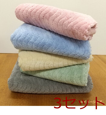 フワモコマルシェ 吸水美神 キュウスイビジン ヘアータオル 約35×100cm ブルー 1枚入 3セット 送料無料-4