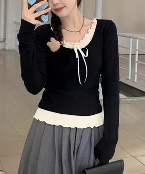 フェイクレイヤードカップ付きカットソー 送料無料 即日発送-2