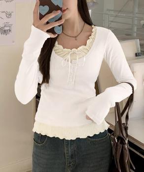 フェイクレイヤードカップ付きカットソー 送料無料 即日発送-3