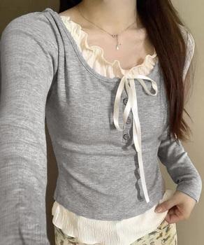 フェイクレイヤードカップ付きカットソー 送料無料 即日発送-4