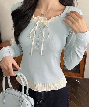 フェイクレイヤードカップ付きカットソー 送料無料 即日発送-6