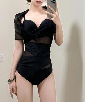 盛れるワンピース水着パレオ付き２点セット 送料無料 即日発送-6