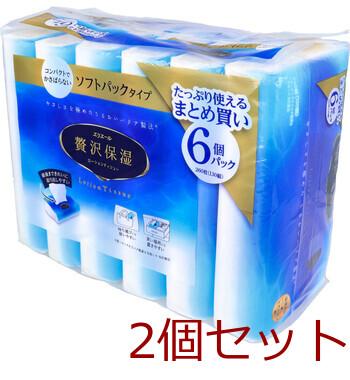 エリエール 贅沢保湿 ローションティシュー ソフトパックタイプ 260枚 130組 ×6個パック 2セット 送料無料-2