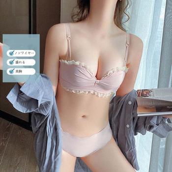 ブラジャーショーツレディース レース付き ノンワイヤー 下着 送料無料 即日発送-8