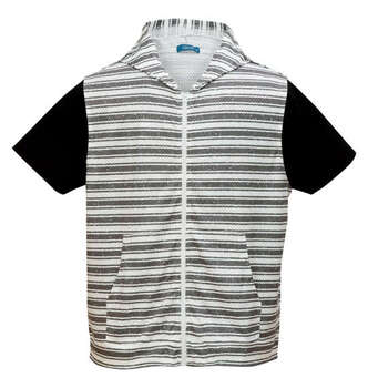 大きいサイズ COLLINS メッシュラフボーダー柄ノースリーブフルジップパーカー+半袖Tシャツ 3L 4L 5L 6L MC852332-01712 ラッピング可 送料無料 即日発送-4