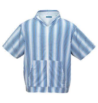 大きいサイズ COLLINS メッシュグラデストライプ柄半袖フルジップパーカー+半袖Tシャツ 3L 4L 5L 6L 8 MC852321-01713 ラッピング可 送料無料 即日発送-4