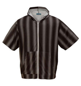 大きいサイズ COLLINS メッシュグラデストライプ柄半袖フルジップパーカー+半袖Tシャツ 3L 4L 5L 6L 8 MC852322-01714 ラッピング可 送料無料 即日発送-3