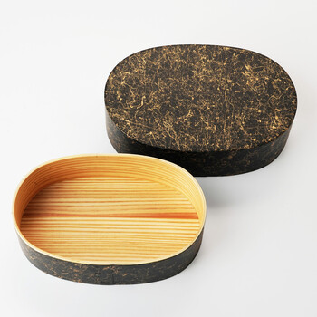 強化塗装 わっぱ料理箱 乱糸ブラック 乱糸ホワイト いぶし銅 いぶし銀 送料無料-6