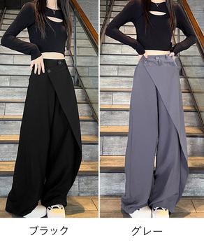 ウエストラップスラックスパンツレディース 送料無料 即日発送-1