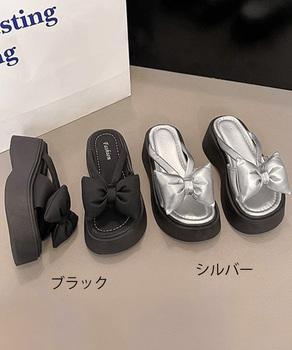 リボンサンダルレディース厚底サンダル夏靴 送料無料 即日発送-1