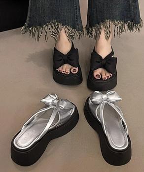 リボンサンダルレディース厚底サンダル夏靴 送料無料 即日発送-4