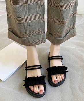 2WAY厚底サンダル フリルサンダル美脚 送料無料 即日発送-3