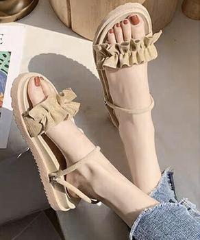 2WAY厚底サンダル フリルサンダル美脚 送料無料 即日発送-7