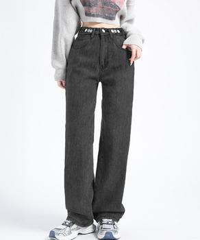 デニムパンツ ウエスト調整可能 ボトムス 送料無料 即日発送-2