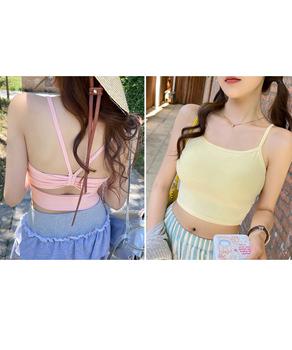 カップ付きキャミソール背中あきブラトップ 送料無料 即日発送-7