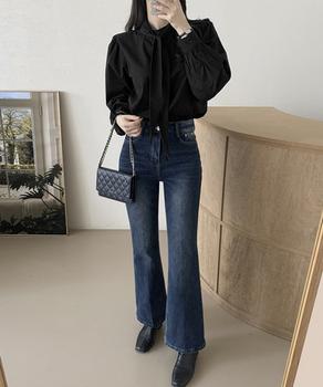 ボウタイブラウスリボンタイシャツブラウス 送料無料 即日発送-3