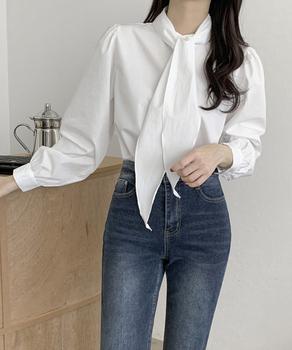 ボウタイブラウスリボンタイシャツブラウス 送料無料 即日発送-4