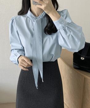 ボウタイブラウスリボンタイシャツブラウス 送料無料 即日発送-6