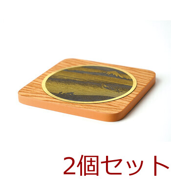 真鍮 浮世絵コースター 木台付 3アイテム 日本製 2セット 送料無料-7