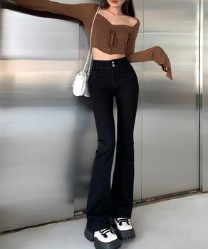 セミフレアデニムパンツ 美脚おしゃれ 送料無料 即日発送-2