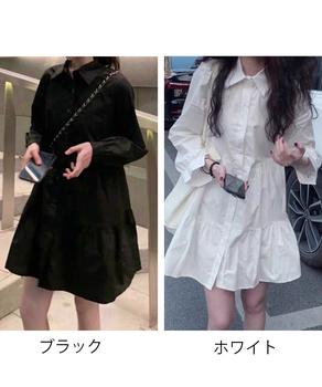 ティアードチュニックシャツ フレアシャツ 送料無料 即日発送-1