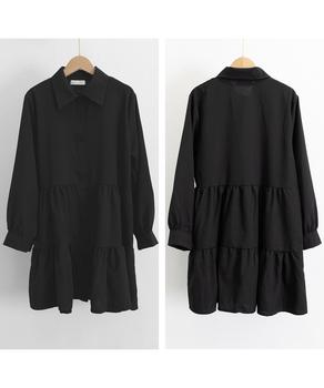ティアードチュニックシャツ フレアシャツ 送料無料 即日発送-8