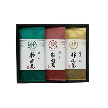 宇治森徳 静岡銘茶詰合せ　煎茶(静岡茶)･雁ヶ音(静岡茶)･深蒸し茶(静岡茶)各50g×各1 ラッピング可 送料無料-1