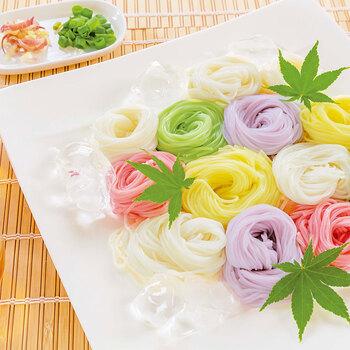 奈良 池利 三輪素麺 色撫子 各50g×各3 そうめん 送料無料-2