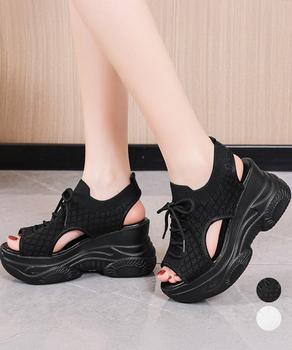 厚底ニットサンダル スポーツサンダル 夏 送料無料 即日発送-0