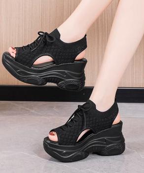 厚底ニットサンダル スポーツサンダル 夏 送料無料 即日発送-2