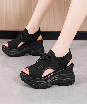 厚底ニットサンダル スポーツサンダル 夏 送料無料 即日発送-3