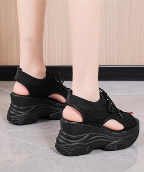 厚底ニットサンダル スポーツサンダル 夏 送料無料 即日発送-4