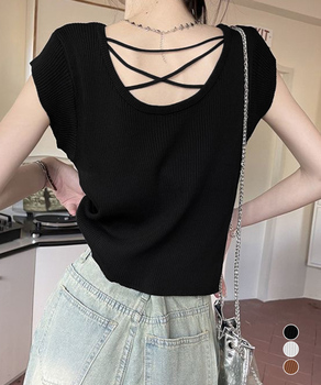 フレンチスリーブ サマーニット 送料無料 即日発送-0