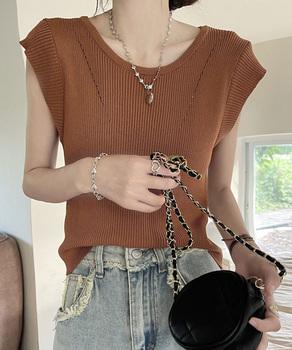 フレンチスリーブ サマーニット 送料無料 即日発送-5