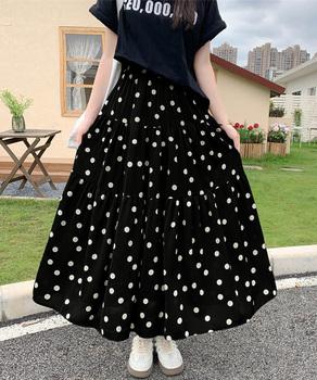 ドット柄ティアードスカートフレアスカート 送料無料 即日発送-2