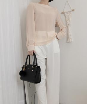 ブラウス ゆったり 長袖トップス 透け感 送料無料 即日発送-4