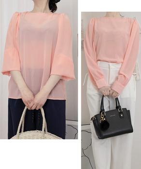 ブラウス ゆったり 長袖トップス 透け感 送料無料 即日発送-6