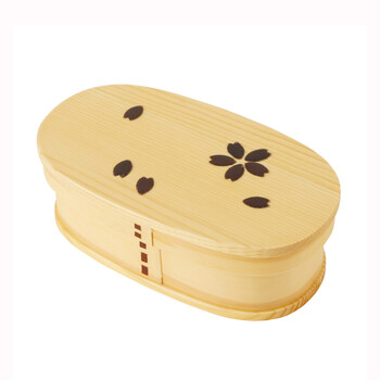 桜柄 曲げワッパ弁当箱 送料無料-3