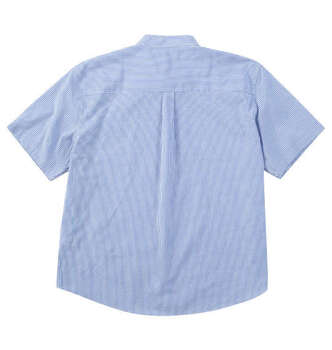 大きいサイズ Mc.S.P 吸汗速乾TCシアサッカーストライプバンドカラー半袖シャツ 3L 4L 5L 6L 8L ブルー ラッピング可 送料無料 即日発送-1