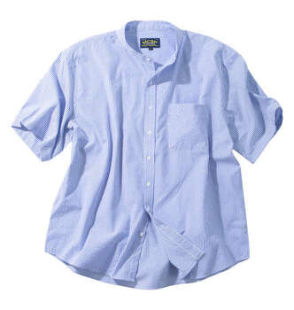 大きいサイズ Mc.S.P 吸汗速乾TCシアサッカーストライプバンドカラー半袖シャツ 3L 4L 5L 6L 8L ブルー ラッピング可 送料無料 即日発送-3