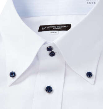大きいサイズ HIROKO KOSHINO HOMME ドゥエB.D半袖シャツ 4L 5L 6L 7L 8L 9L 10L ホワイト ラッピング可 送料無料 即日発送-1