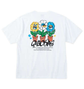 大きいサイズ b one soul DUCK DUDEフラワークレヨン半袖Tシャツ 3L 4L 5L 6L ホワイト ラッピング可 送料無料 即日発送-0