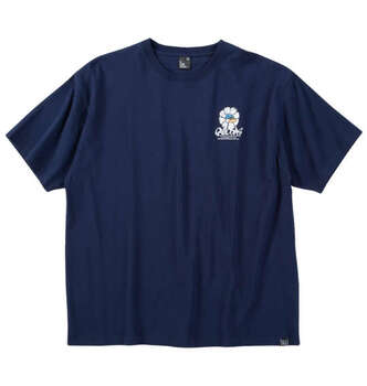 大きいサイズ b one soul DUCK DUDEフラワークレヨン半袖Tシャツ 3L 4L 5L 6L ネイビー ラッピング可 送料無料 即日発送-1