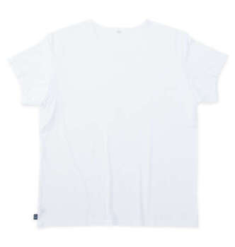 大きいサイズ EDWIN デニスラ二分袖クルーネックTシャツ 3L 4L 5L 6L 7L 8L　ホワイト ラッピング可 送料無料 即日発送-1