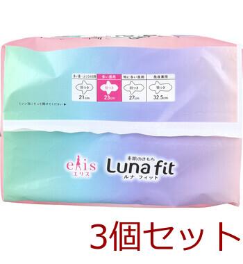 エリス 素肌のきもち ルナフィット 多い昼用 羽つき 23cm 40個入 3セット 送料無料-2