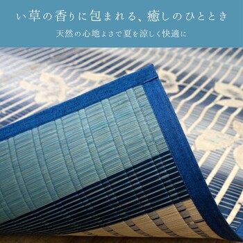 カーペット 約191×250cm い草カーペット フランク ブルー 送料無料-2