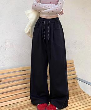 ワイドシルエットシンプルスウェットパンツ 送料無料 即日発送-2