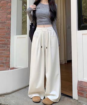 ワイドシルエットシンプルスウェットパンツ 送料無料 即日発送-4