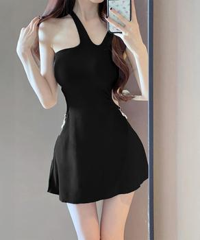 ワンピース水着 レディースモノキニ　バックスタイルも大胆なオープン仕様のワンピース水着セット 送料無料 即日発送-3