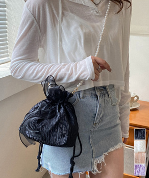 巾着ショルダーバッグ リボン付き 結婚式 送料無料 即日発送-0